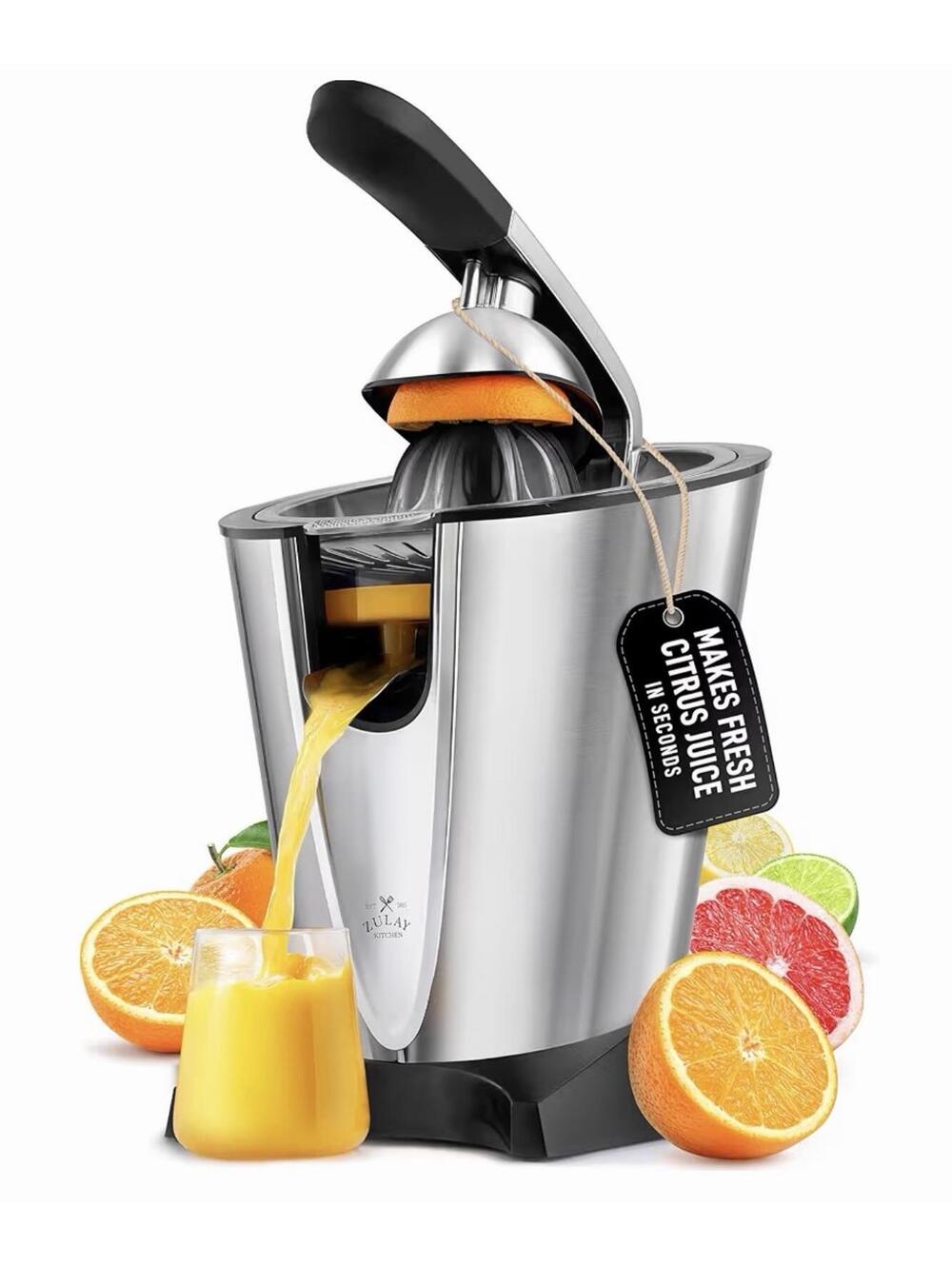 Zulay Kitchen Electric Citrus Juicer Stainless Steel Orange Grapefruit Juicer